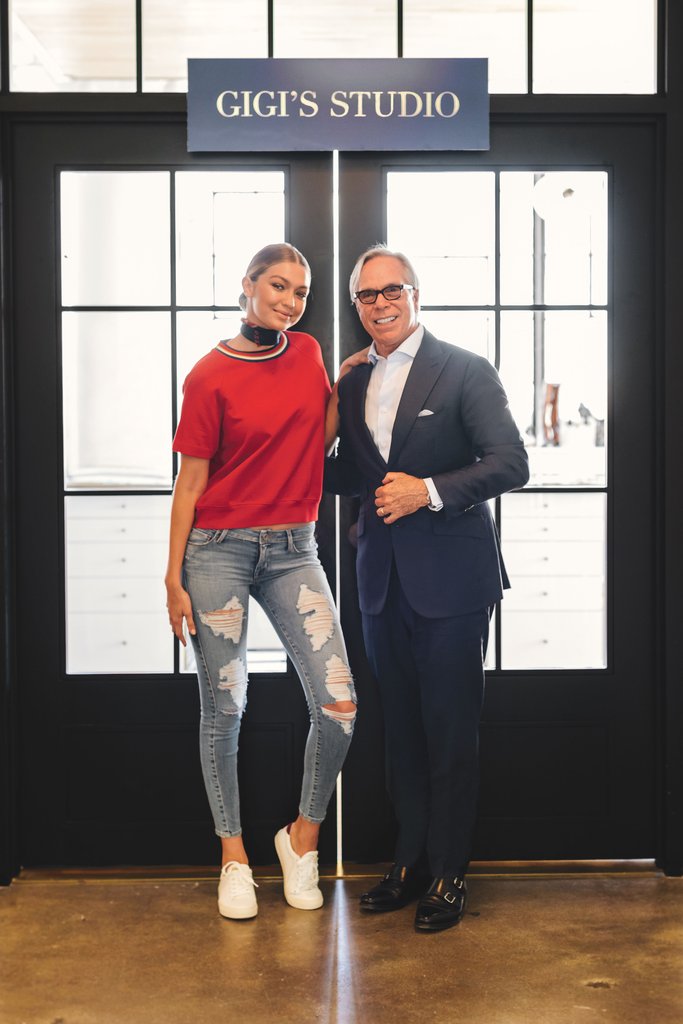 Photo courtesy of NY Times. (Gigi Hadid pictured above with designer Tommy Hilfiger)